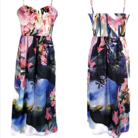 NWOT💙 COREY LYNN CALTER Anthropologie Floral Print Dress - Picture 2 of 5